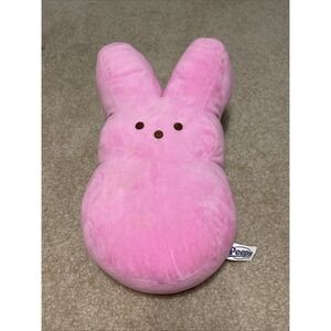 Peeps Plush Stuffed Animal Pink Bunny Large Pillow Toy Just Born Easter 18"